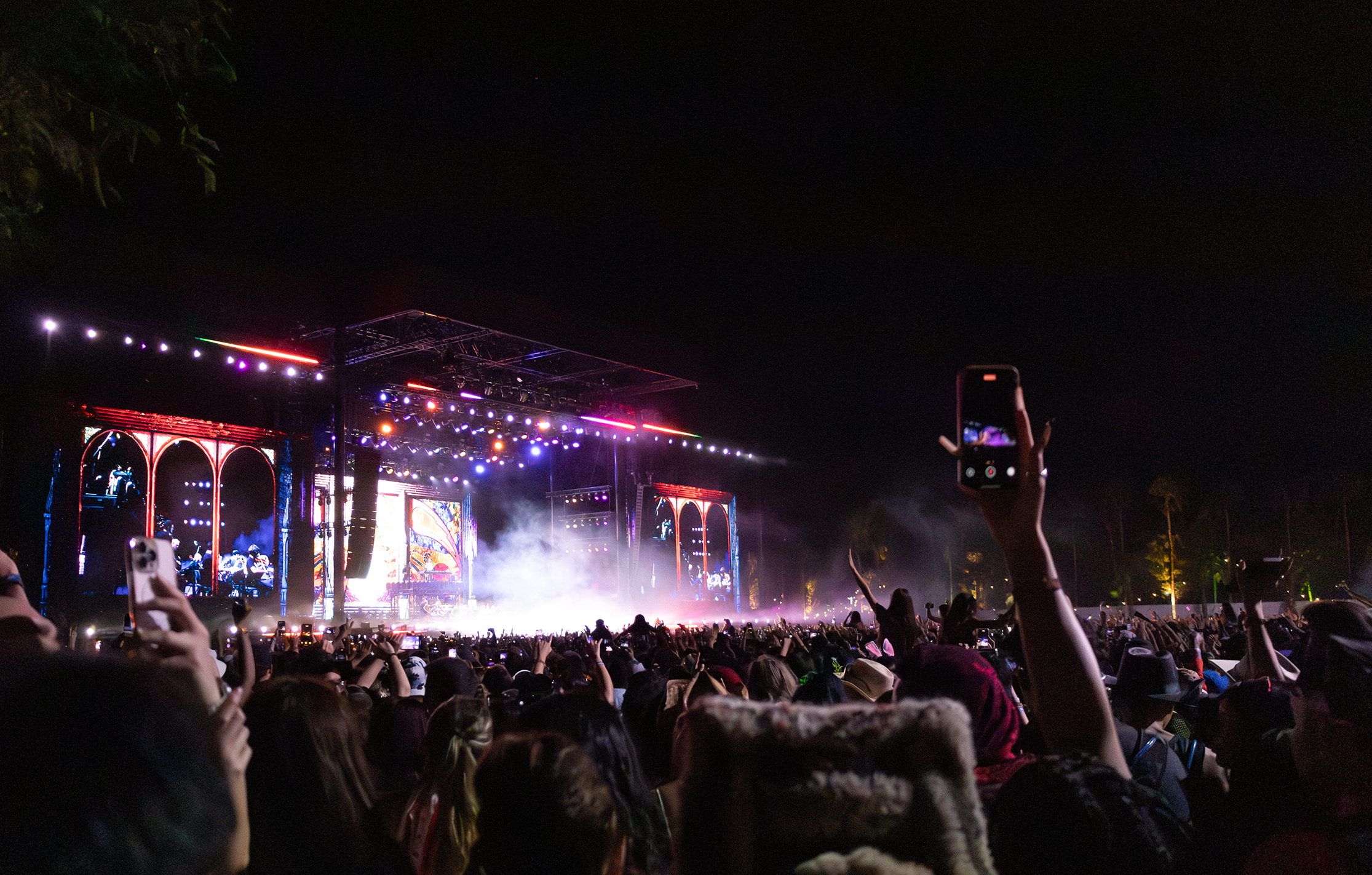A view of the crowd and stage at Zedd's Outdoor Theatre performance on Sunday during the 2025 Coachella Valley Music and Arts Festival is pictured. The Grammy-winning German DJ was joined by guests such as Alessia Cara and the Los Angeles Philharmonic during his set. (Darlene Sanzon/Assistant Photo editor)
